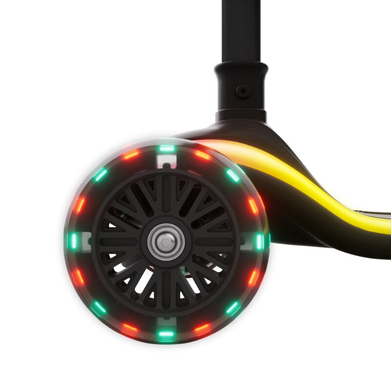 KINDERKRAFT Trotineta pentru copii Raket Up Black pliabila reglabila cu lumini Led si scaunel