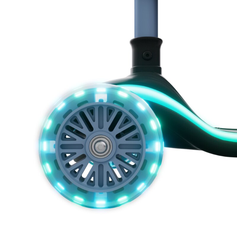 KINDERKRAFT Trotineta pentru copii Raket Up Blue pliabila reglabila cu lumini Led si scaunel