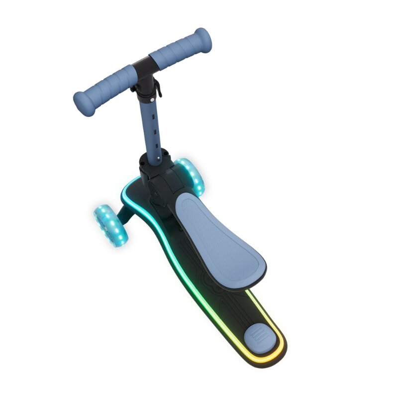 KINDERKRAFT Trotineta pentru copii Raket Up Blue pliabila reglabila cu lumini Led si scaunel