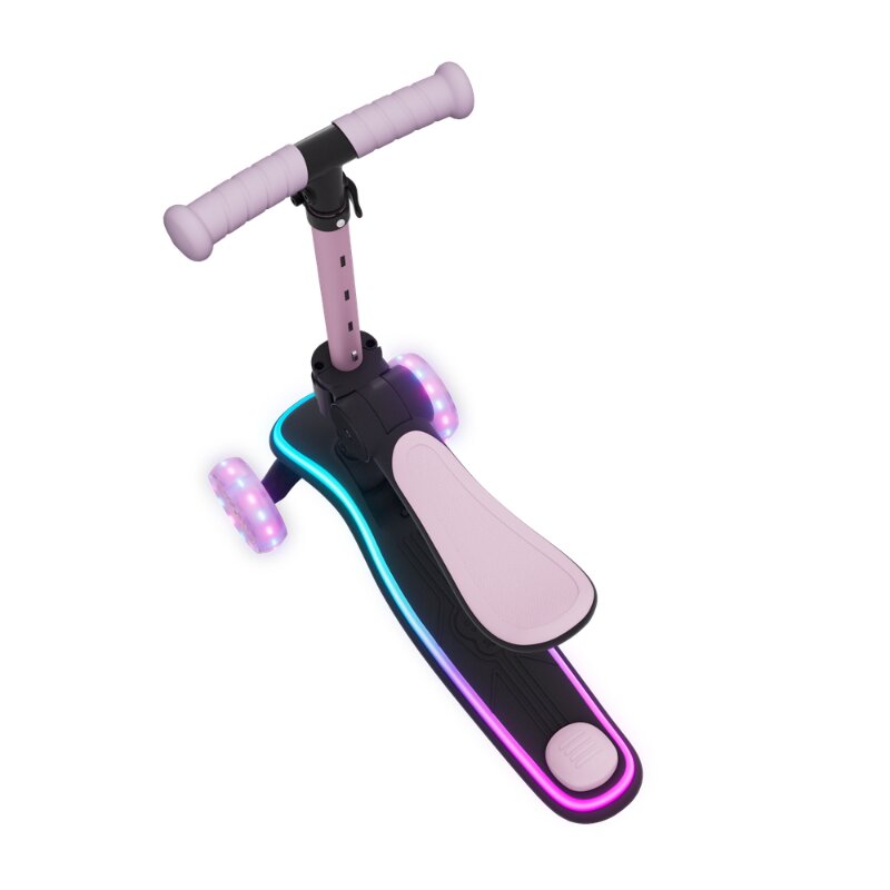 KINDERKRAFT Trotineta pentru copii Raket Up Pink pliabila reglabila cu lumini Led si scaunel