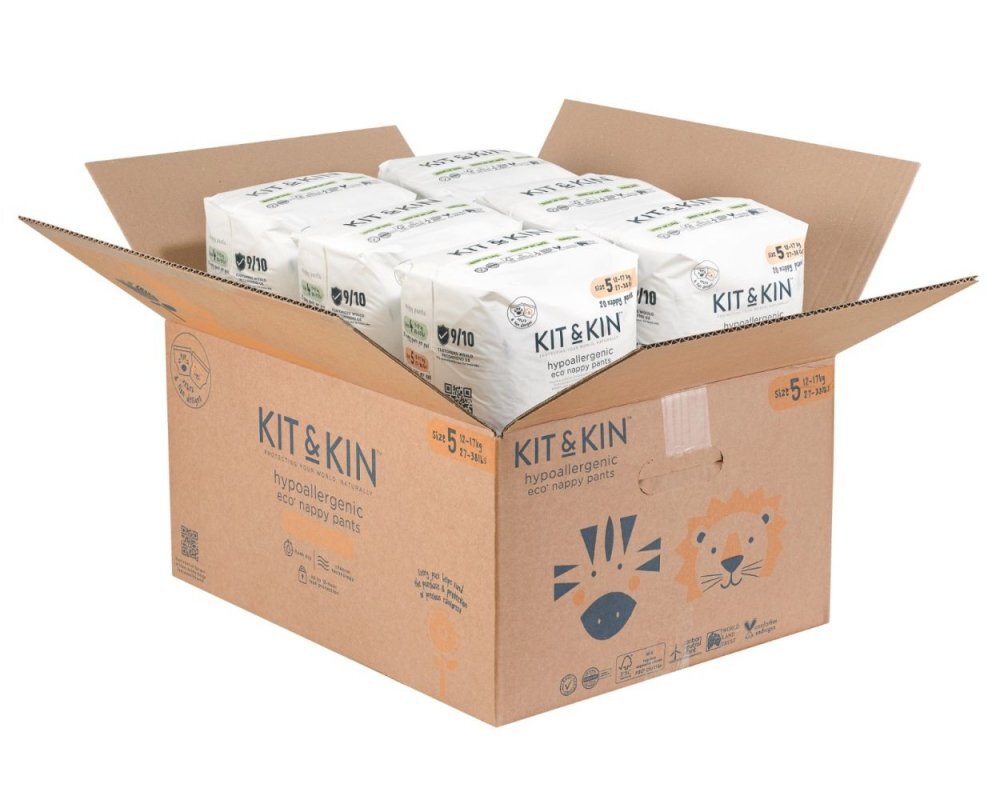 Kit and Kin Scutece chilotel Hipoalergenice Eco KitKin Pull Up Junior 120 buc Marimea 5