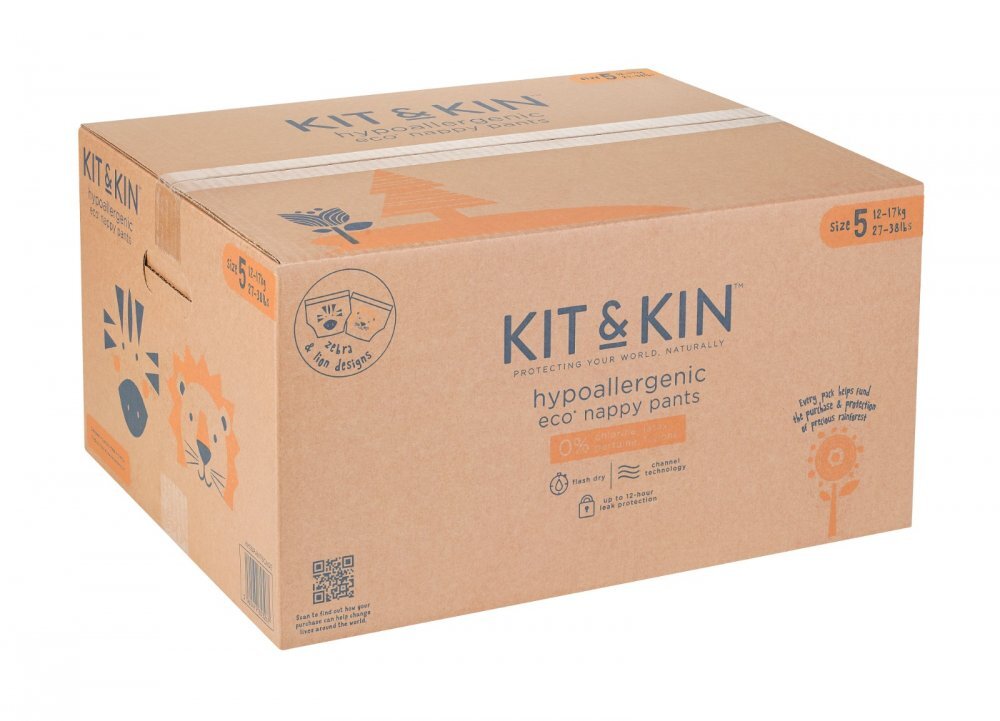 Kit and Kin Scutece chilotel Hipoalergenice Eco KitKin Pull Up Junior 120 buc Marimea 5