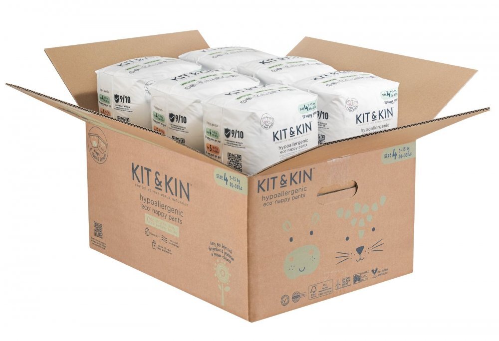 Kit and Kin Scutece chilotel Hipoalergenice Eco KitKin Pull Up Maxi 132 buc Marimea 4