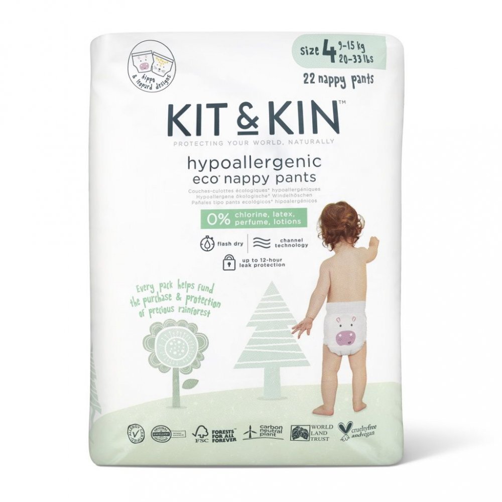 Kit and Kin Scutece chilotel Hipoalergenice Eco KitKin Pull Up Maxi 132 buc Marimea 4
