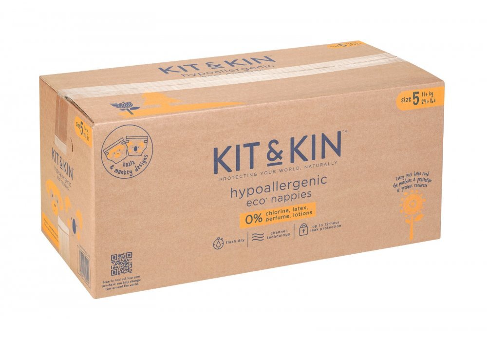 Kit and Kin Scutece Hipoalergenice Eco KitKin 112 buc Marimea 5