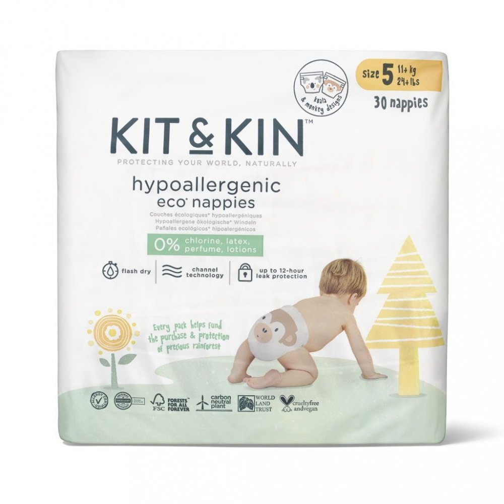 Kit and Kin Scutece Hipoalergenice Eco KitKin 112 buc Marimea 5