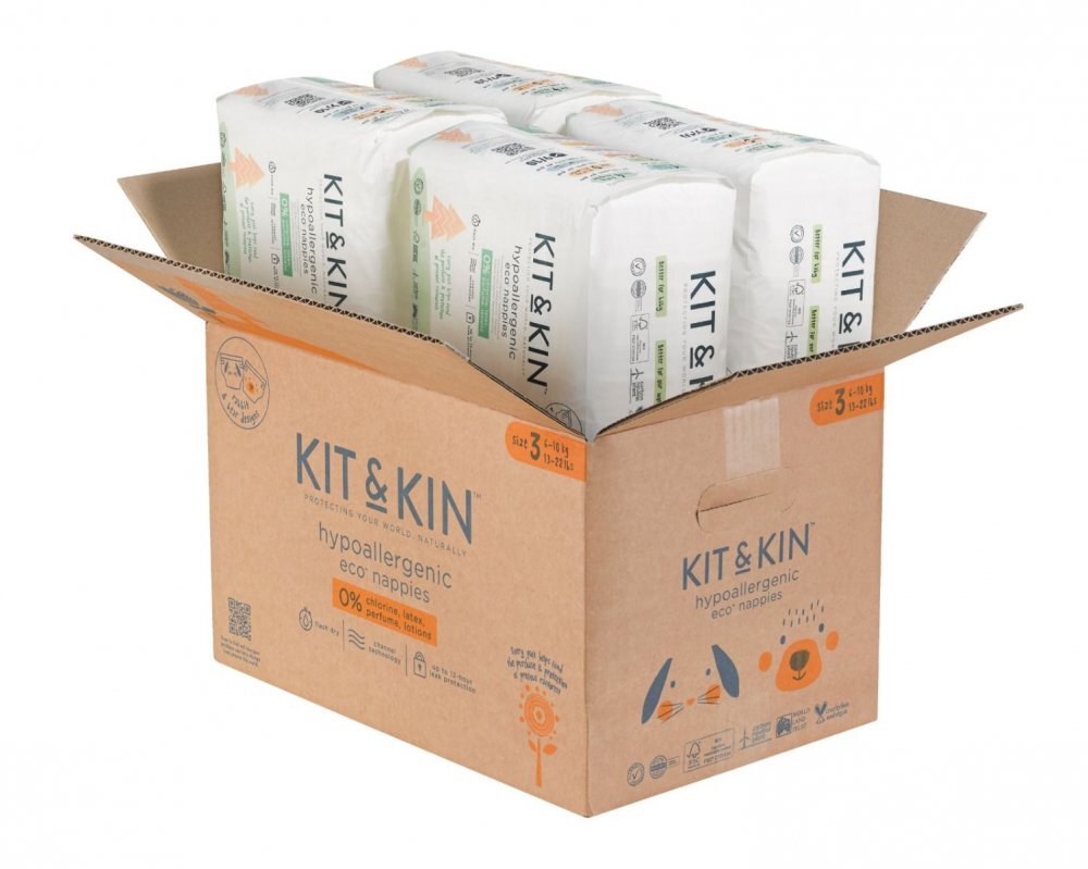 Kit and Kin Scutece Hipoalergenice Eco KitKin 128 buc Marimea 3