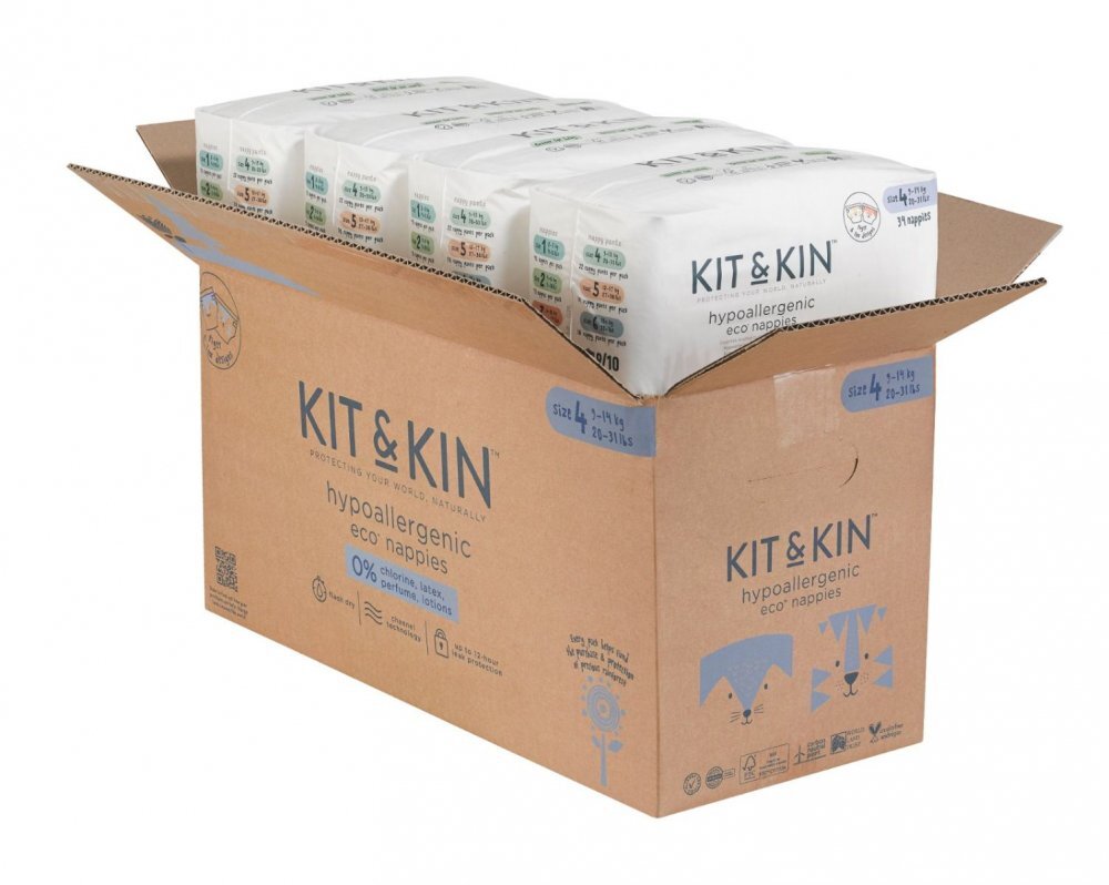 Kit and Kin Scutece Hipoalergenice Eco KitKin 128 buc Marimea 4
