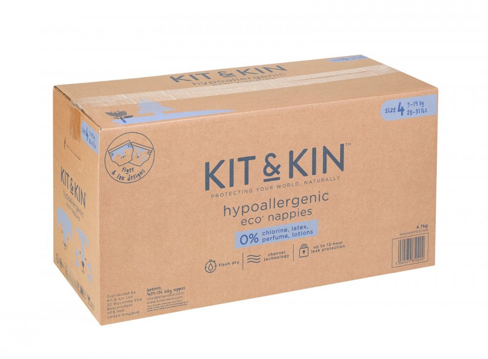 Kit and Kin Scutece Hipoalergenice Eco KitKin 128 buc Marimea 4
