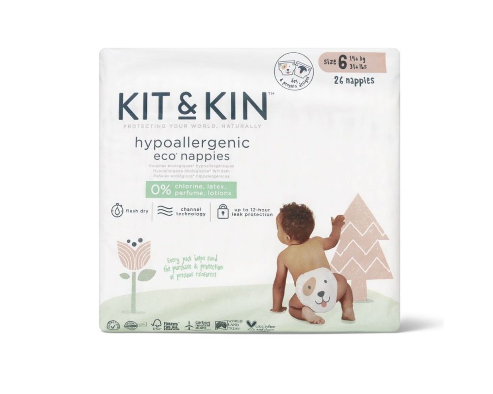 Kit and Kin Scutece Hipoalergenice Eco KitKin 96 buc Marimea 6