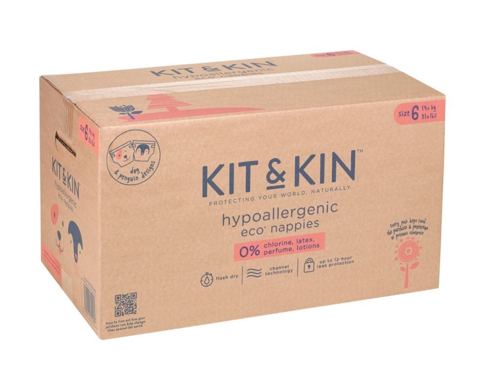 Kit and Kin Scutece Hipoalergenice Eco KitKin 96 buc Marimea 6