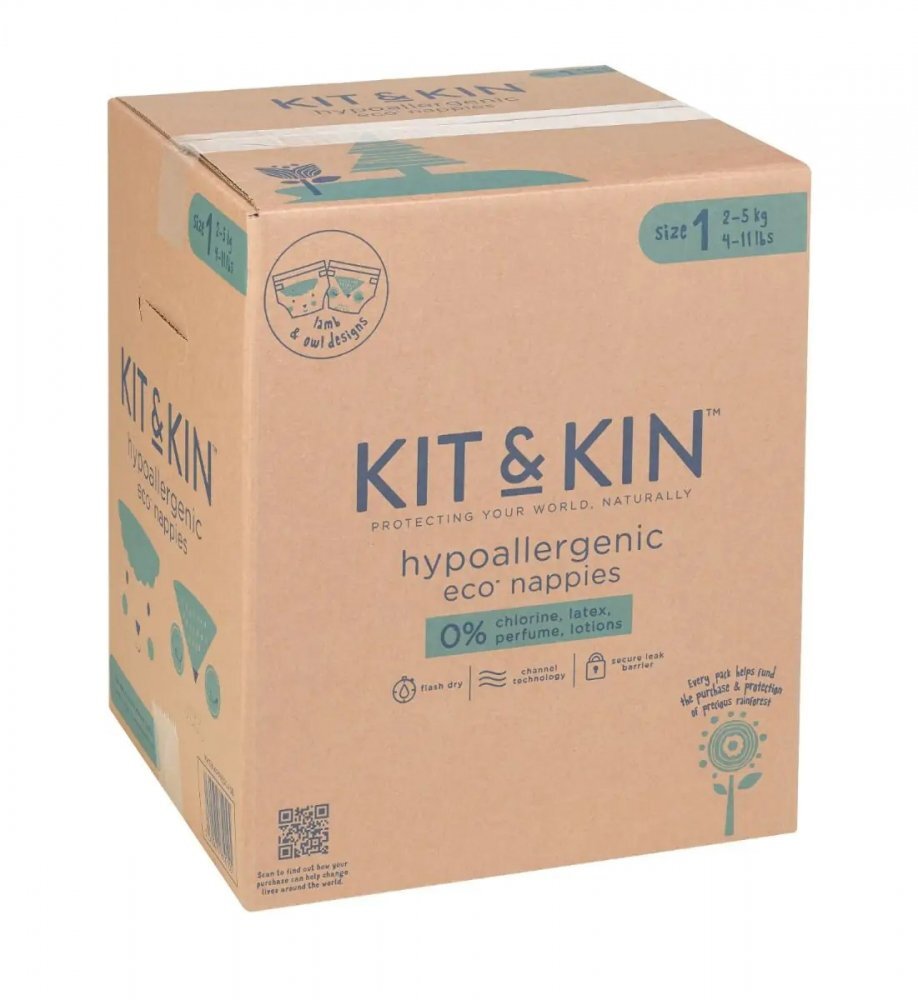 Kit and Kin Scutece Hipoalergenice Eco KitKin marime 1 2-5 kg 152 buc