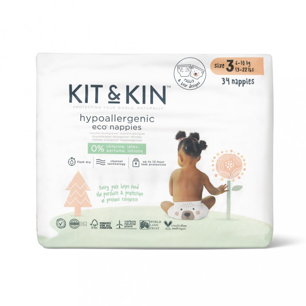 Kit and Kin Scutece hipoalergenice Eco KitKin marimea 3 6-10 kg 32 buc