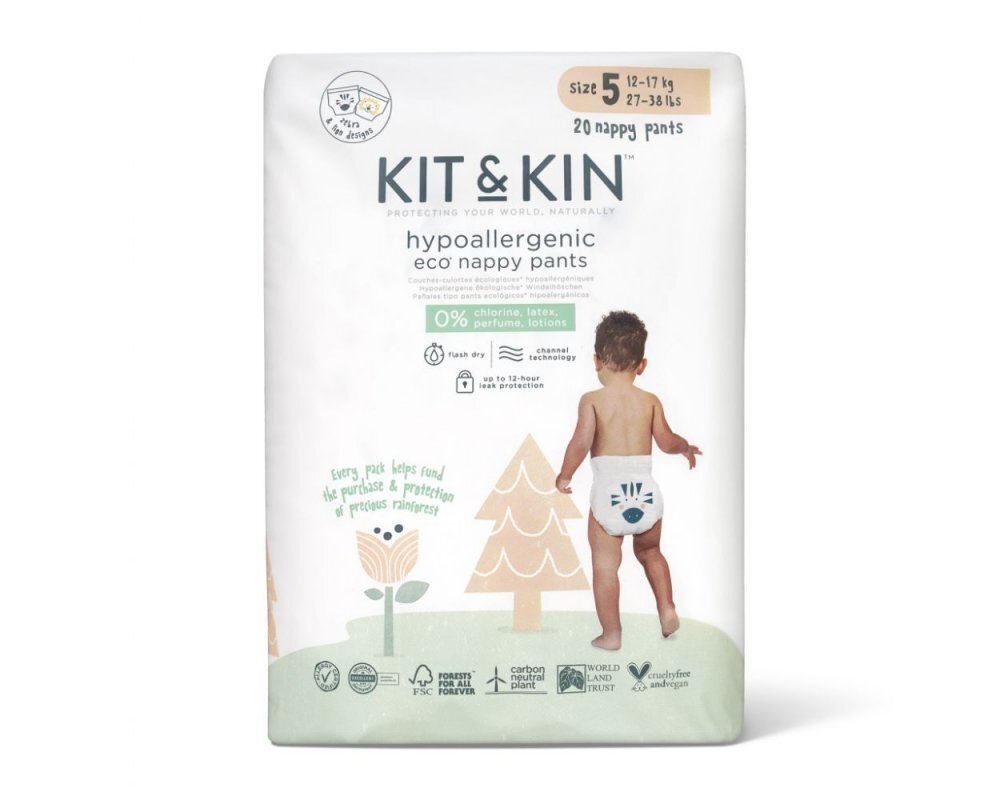 Kit and Kin Scutece hipoalergenice Eco KitKin Pull Up Junior marimea 5 12-17 kg 20 buc