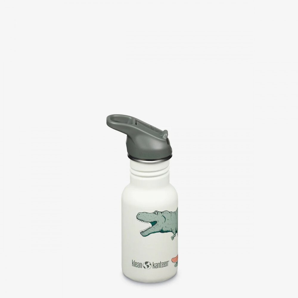 Klean Kanteen Sticla din otel pentru copii Kid Classic Narrow 355 ml cu capac sport flip Dino Skate