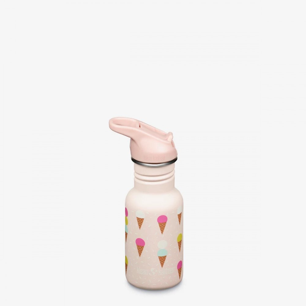 Klean Kanteen Sticla din otel pentru copii Kid Classic Narrow 355 ml cu capac sport flip Ice Cream