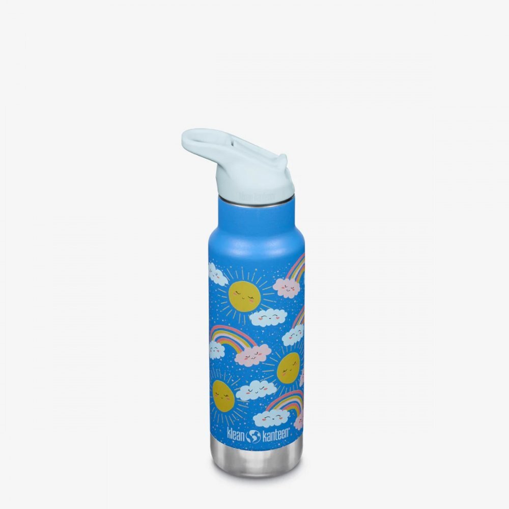 Klean Kanteen Termos din otel pentru copii Insulated Kid Classic Narrow 355 ml cu capac sport flip Rainbows