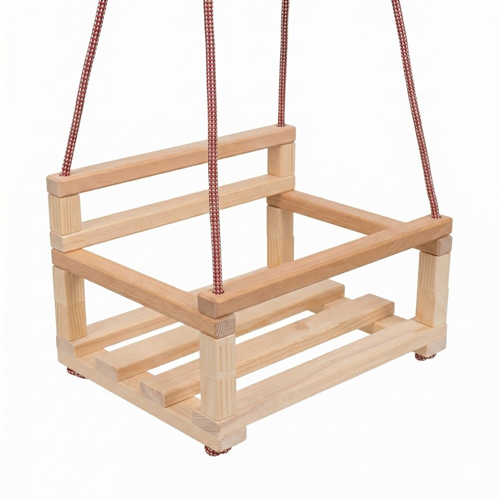 Klemys Collection Leagan copii cu spatar din lemn Klemmys Collection Natur 40x30 cmfranghii reglabile