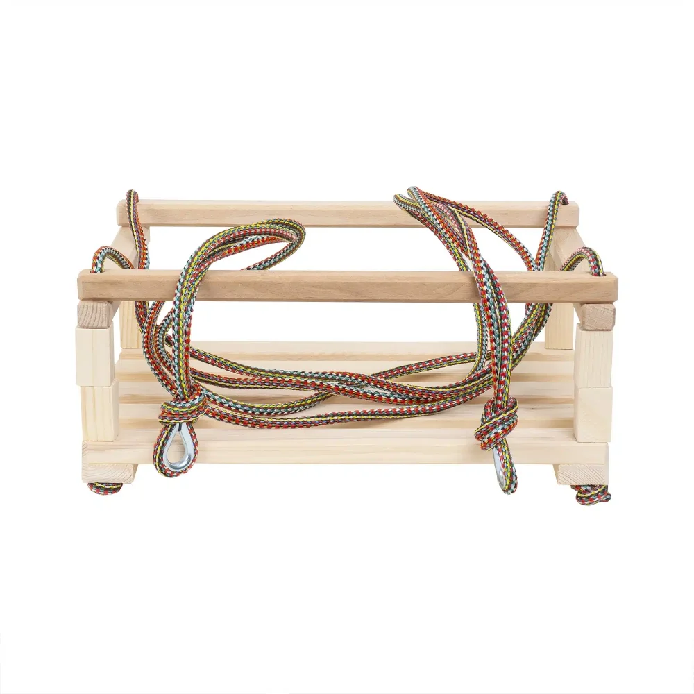 Klemys Collection Leagan mare din lemn pentru copii Natur 40x30 cm cu franghii reglabilebara de protectieutilizare interiorexterior