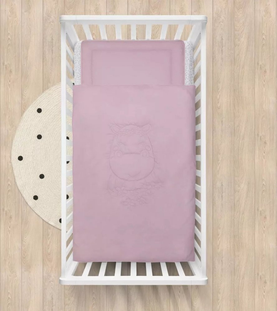 Klups Lenjerie pat 2 piese cu umplutura Animals and Love Hippo A001