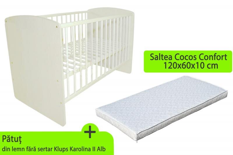 Klups Patut Karolina II Alb + Saltea 10