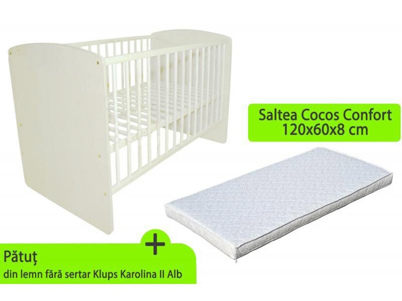 Klups Patut Karolina II Alb + Saltea 8