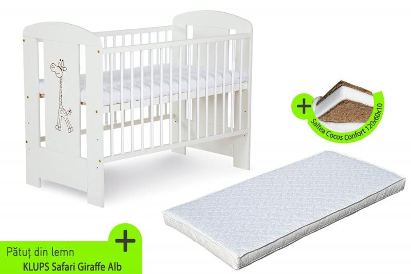 Klups Patut Safari Giraffe Alb + Saltea 10
