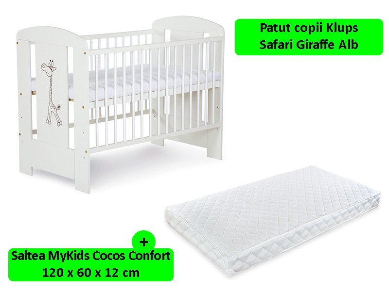 Klups Patut Safari Giraffe Alb + Saltea 12