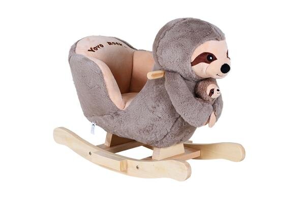 KNORR TOYS Balansoar din lemn pentru copii Lenesul Luis include marioneta de mana din plus 65x32x50 cm pana la 30 kg 18 luni+