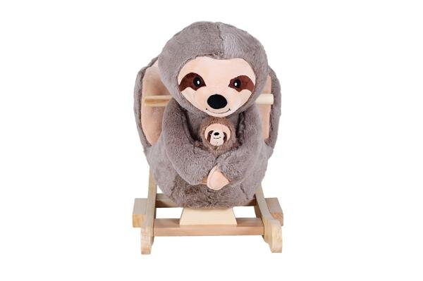 KNORR TOYS Balansoar din lemn pentru copii Lenesul Luis include marioneta de mana din plus 65x32x50 cm pana la 30 kg 18 luni+