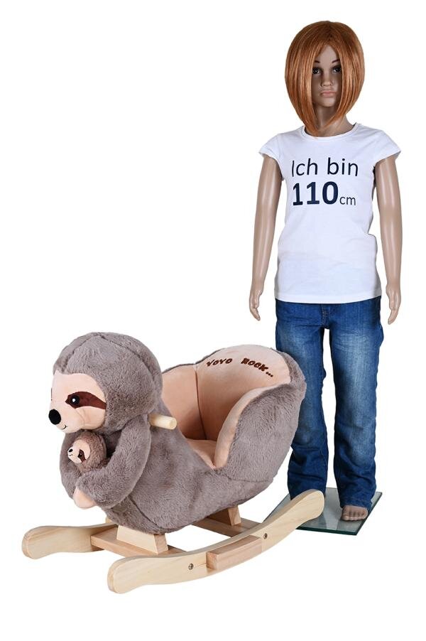 KNORR TOYS Balansoar din lemn pentru copii Lenesul Luis include marioneta de mana din plus 65x32x50 cm pana la 30 kg 18 luni+