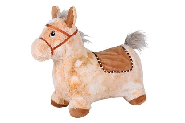 KNORR TOYS Calut gonflabil din plus pentru sarit Beige include pompa de aer husa moale detasabila din material textil 63x26x52 cm pana la 50 kg 12 luni+