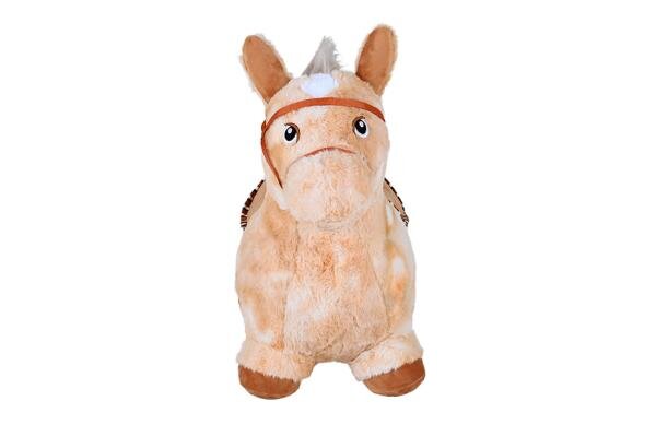 KNORR TOYS Calut gonflabil din plus pentru sarit Beige include pompa de aer husa moale detasabila din material textil 63x26x52 cm pana la 50 kg 12 luni+