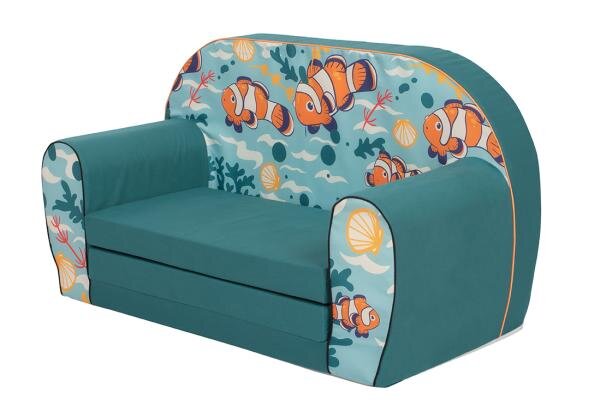 KNORR TOYS Canapea extensibila pentru copii Clown Fish umplutura din spuma moale husa bumbac 100 detasabila si lavabila 77 x 34 x 42 cm 9 luni+