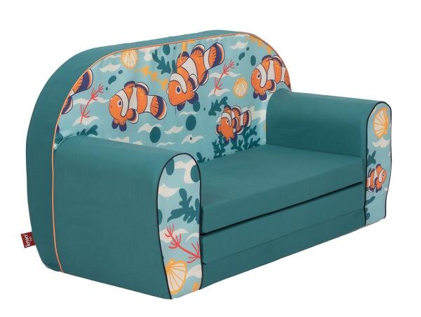 KNORR TOYS Canapea extensibila pentru copii Clown Fish umplutura din spuma moale husa bumbac 100 detasabila si lavabila 77 x 34 x 42 cm 9 luni+