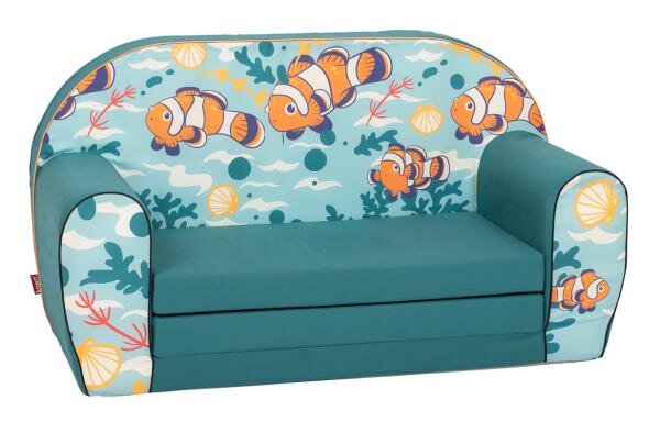 KNORR TOYS Canapea extensibila pentru copii Clown Fish umplutura din spuma moale husa bumbac 100 detasabila si lavabila 77 x 34 x 42 cm 9 luni+