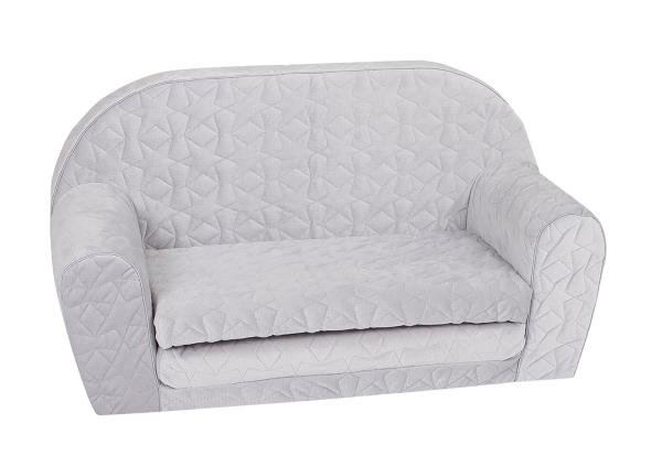 KNORR TOYS Canapea extensibila pentru copii Cosy Geo Grey matlasata umplutura din spuma moale husa bumbac 100 detasabila si lavabila 77 x 34 x 42 cm 9 luni+