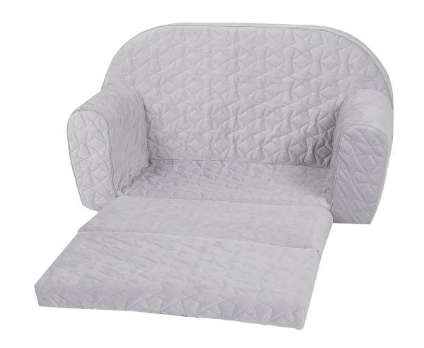 KNORR TOYS Canapea extensibila pentru copii Cosy Geo Grey matlasata umplutura din spuma moale husa bumbac 100 detasabila si lavabila 77 x 34 x 42 cm 9 luni+
