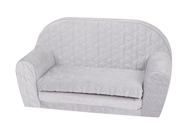 KNORR TOYS Canapea extensibila pentru copii Cosy Geo Grey matlasata umplutura din spuma moale husa bumbac 100 detasabila si lavabila 77 x 34 x 42 cm 9 luni+
