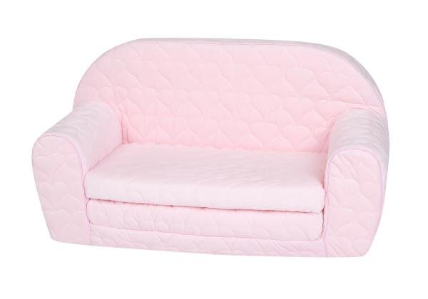KNORR TOYS Canapea extensibila pentru copii Cosy Heart Rose matlasata umplutura din spuma moale husa bumbac 100 detasabila si lavabila 77 x 34 x 42 cm 9 luni+