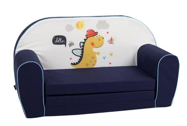 KNORR TOYS Canapea extensibila pentru copii Lovely Dinos umplutura din spuma moale husa bumbac 100 detasabila si lavabila 77 x 34 x 42 cm 9 luni+