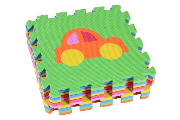 KNORR TOYS Covoras puzzle colorat Trafic 9 piese din spuma moale Eva 30x30x1 cm izolator si antiderapant 3 ani+