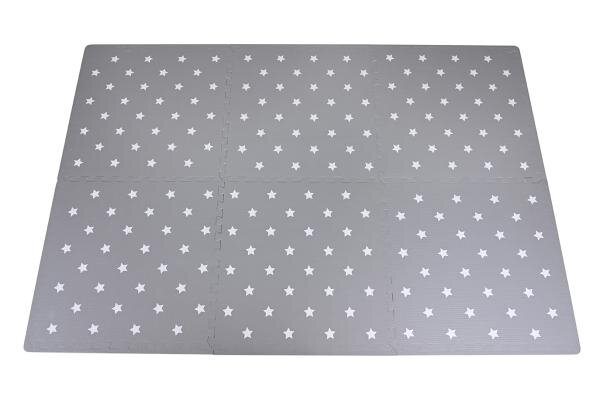KNORR TOYS Covoras puzzle Stelute Gri 178x120 cm din spuma moale Eva cu 18 piese de margine suplimentare izolator si antiderapant 0 luni+