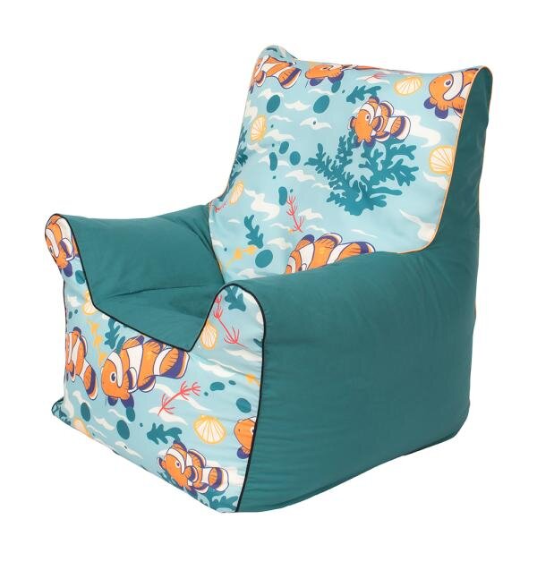 KNORR TOYS Fotoliu pentru copii Clownfish umplutura bilute din polistiren husa din bumbac detasabila si lavabila 60 x 58 x 60 cm 2-10 ani