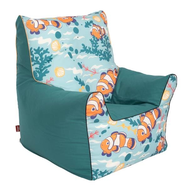 KNORR TOYS Fotoliu pentru copii Clownfish umplutura bilute din polistiren husa din bumbac detasabila si lavabila 60 x 58 x 60 cm 2-10 ani