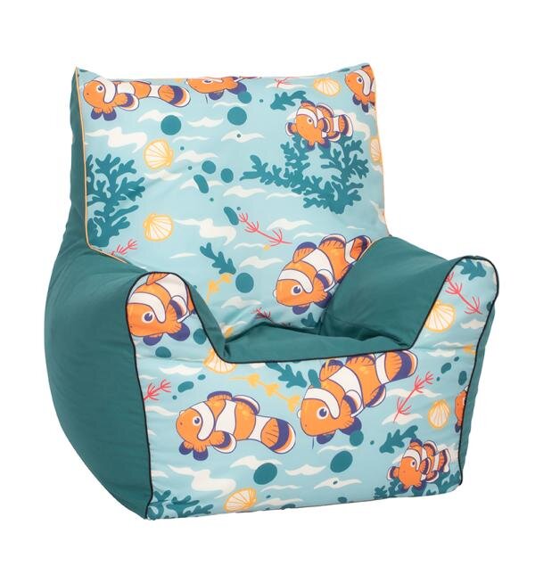 KNORR TOYS Fotoliu pentru copii Clownfish umplutura bilute din polistiren husa din bumbac detasabila si lavabila 60 x 58 x 60 cm 2-10 ani
