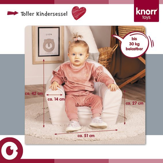 KNORR TOYS Fotoliu pentru copii Cosy Geo Grey matlasat umplutura din spuma moale husa bumbac 100 detasabila si lavabila 51 x 34 x 42 cm 9 luni+
