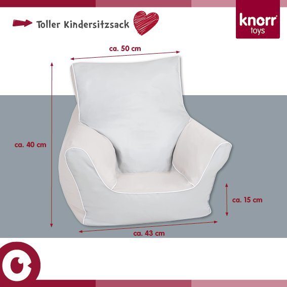 KNORR TOYS Fotoliu pentru copii Unicorn Roz umplutura bilute din polistiren husa din bumbac detasabila si lavabila 40 x 50 x 43 cm 18 luni+