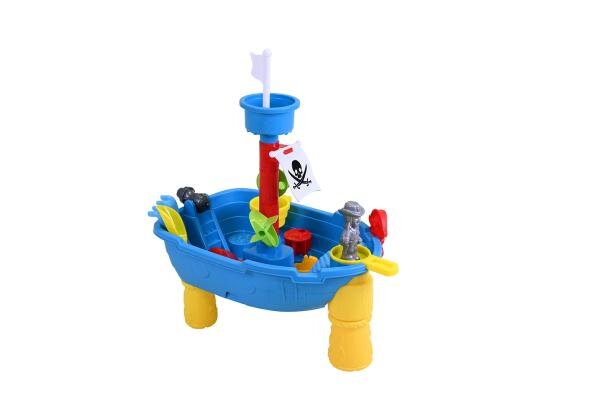 KNORR TOYS Masuta pliabila Vapor de joaca cu nisip si apa pentru copii include lopatica multiple forme pentru nisip 2 cadite pentru apa 51x315x5