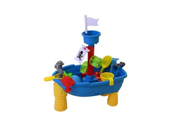 KNORR TOYS Masuta pliabila Vapor de joaca cu nisip si apa pentru copii include lopatica multiple forme pentru nisip 2 cadite pentru apa 51x315x5